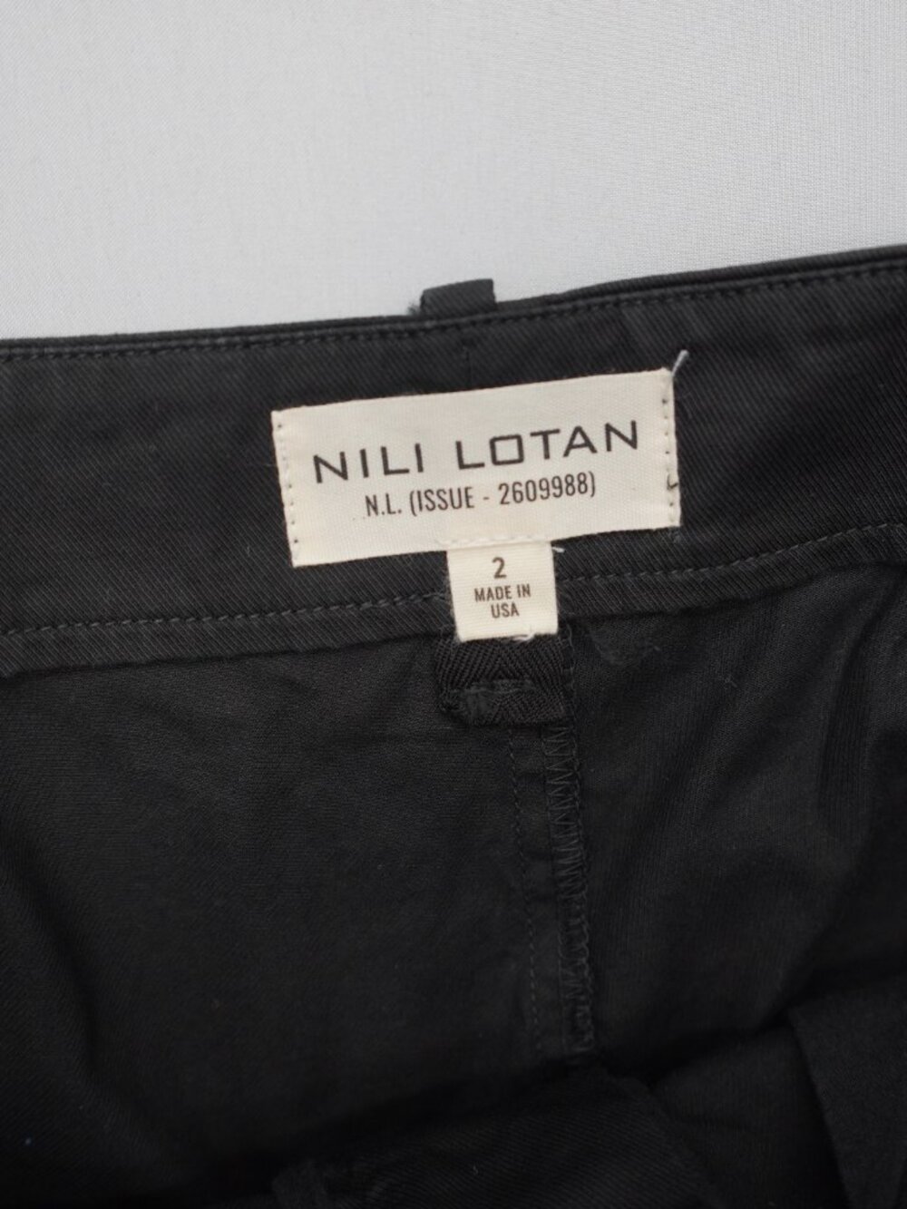 Nili Lotan Paris Twill Drop Crotch Pants in Jet Black Size 2 - Picture 5 of 11